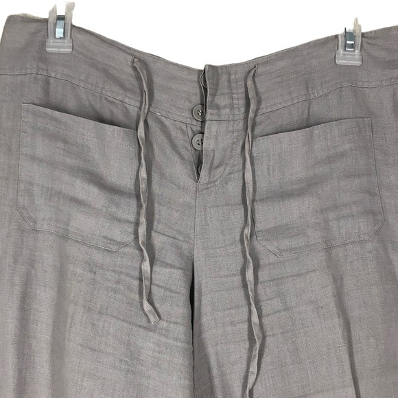 100% Beige Linen Pants, Button Fly, Drawstring Waist, Workshop Andrea Jovine 10 - Picture 6 of 8